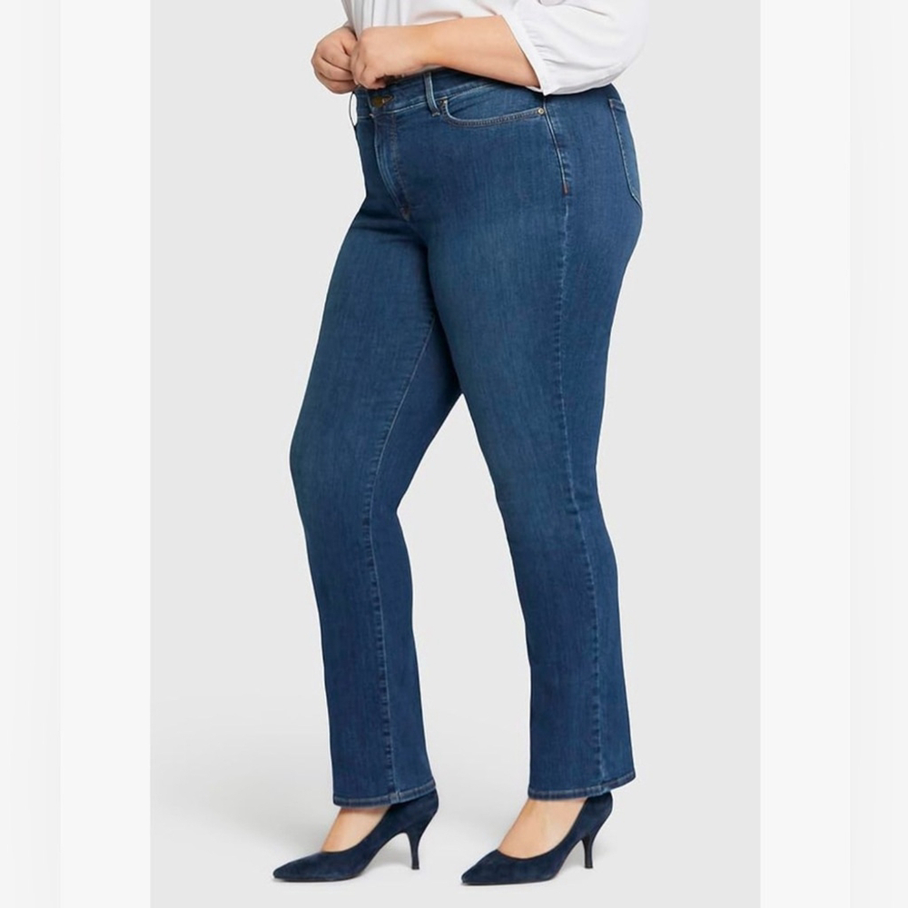 NYDJ Womens Plus Size Marilyn Straight Ankle Jeans | Slimming Flattering Fit 18
